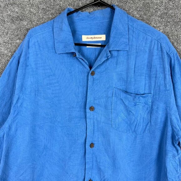 TOMMY BAHAMA Men's Original Fit 100% Silk Hawaiian Button Down Shirt Size L - Picture 2 of 10